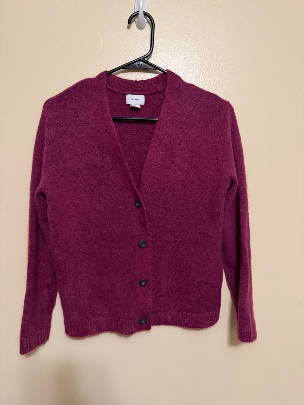 Old Navy Women's Plum Button-Up V-Neck Cardigan
